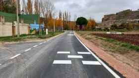 Imagen de la carretera que une Montejo de la Vega de la Serrezuela con la A-1.