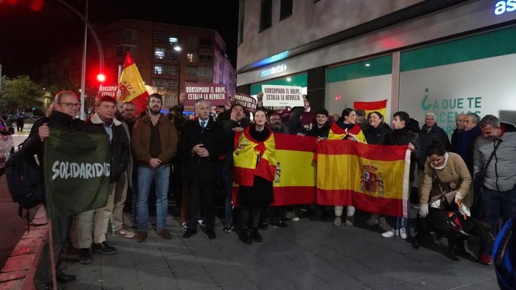 García-Gallardo, en la concentración de Vox ante la sede del PSOE de Valladolid