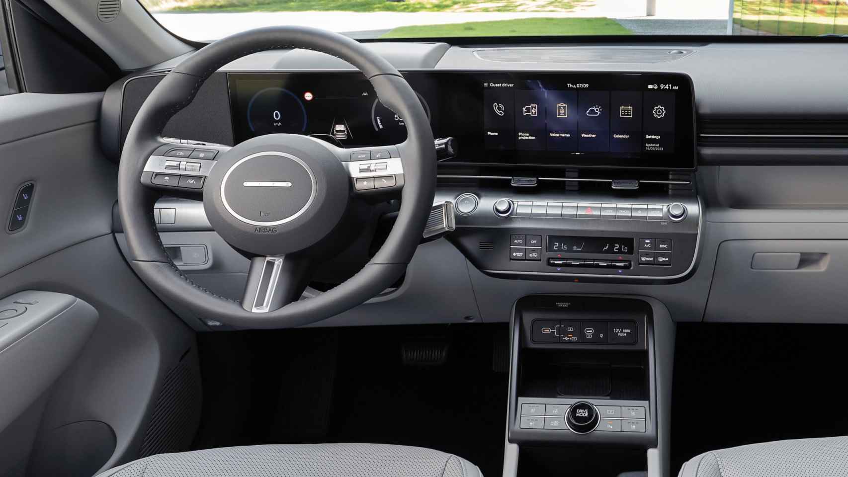 Interior del Hyundai Kona eléctrico.