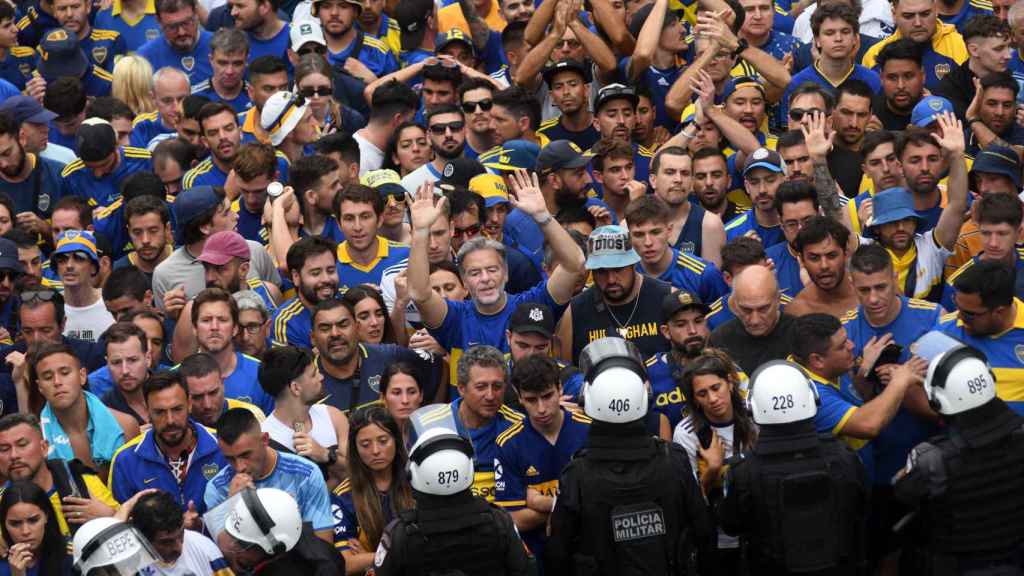 Fans del Boca Juniors antes de un partido.