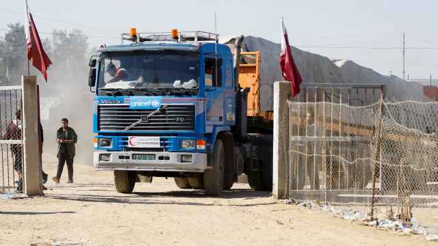 Camión de ayuda humanitaria entrando en Gaza