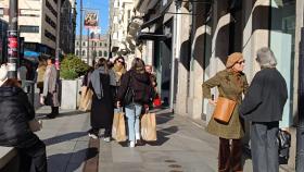 La plaza de Lugo de A Coruña durante el Black Friday.