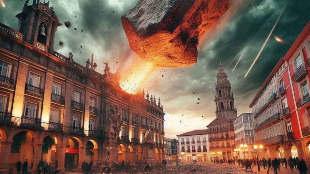 Imagen ficticia de la extinción de la ciudad de Ourense.