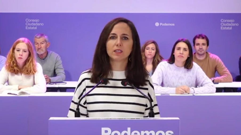 Ione Belarra en el Consejo Ciudadano Estatal de Podemos