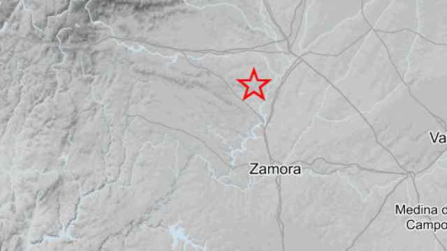 Punto donde se ha producido el último terremoto en Zamora