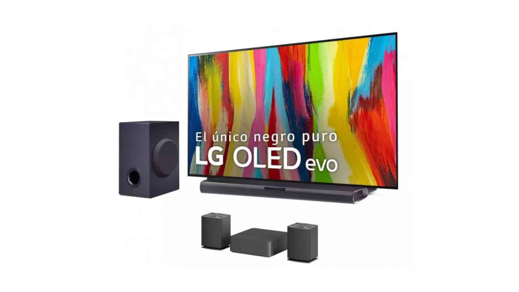 LG smart TV más barra de sonido