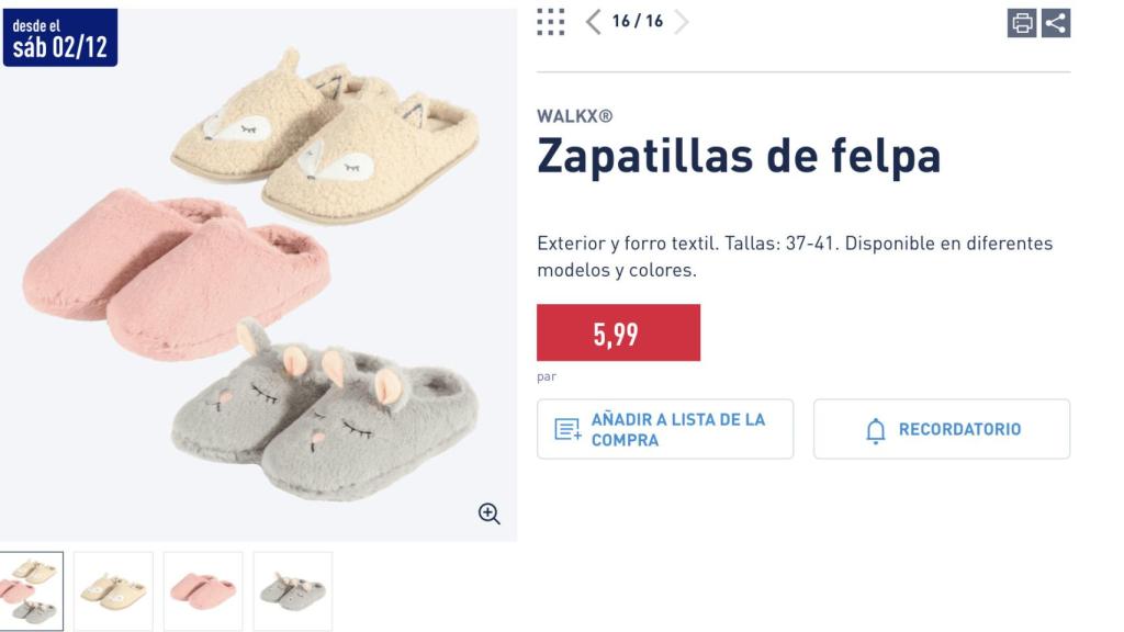 Zapatillas de felpa.