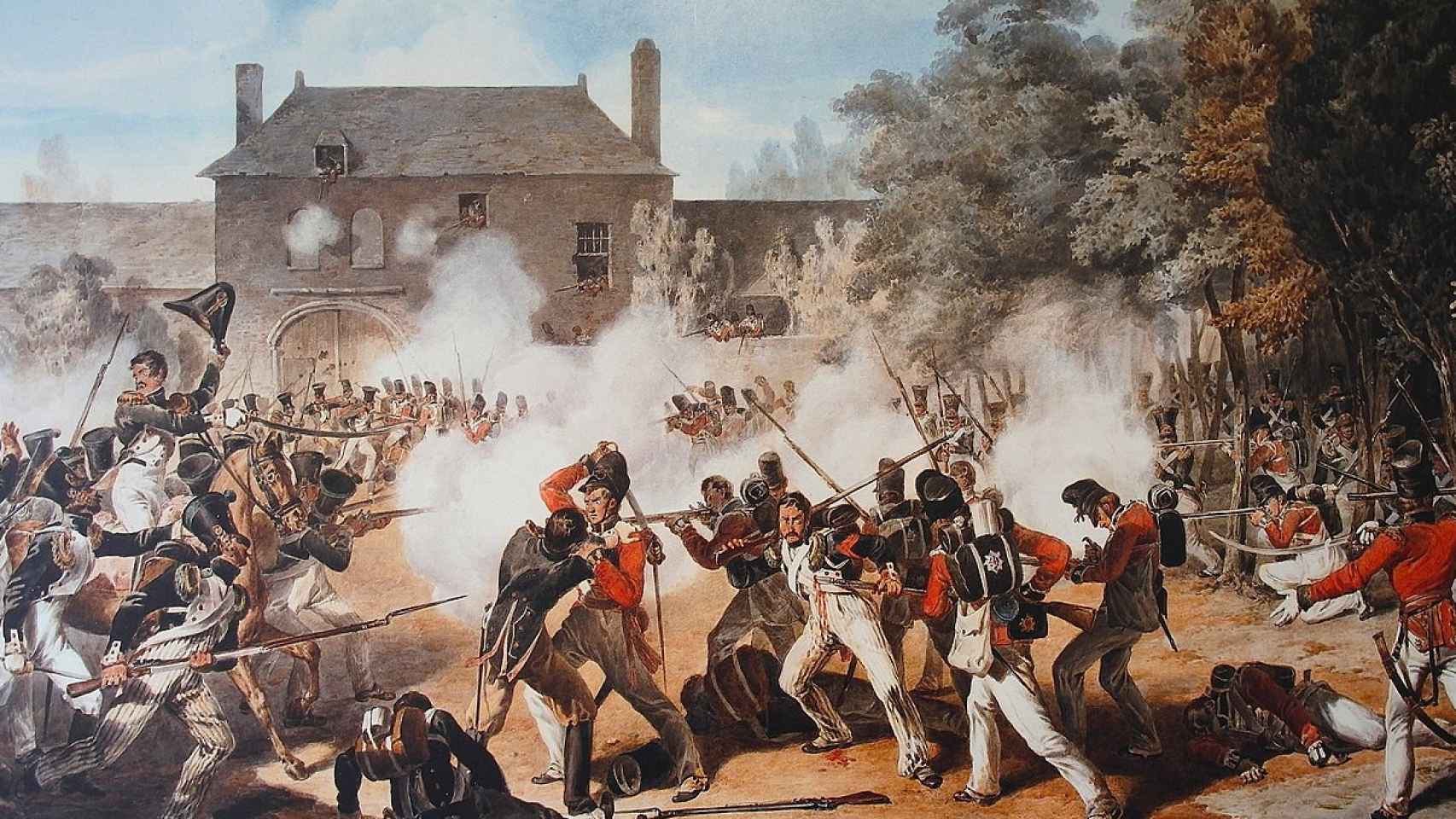 Defensa de Hougoumont durante la batalla de Waterloo
