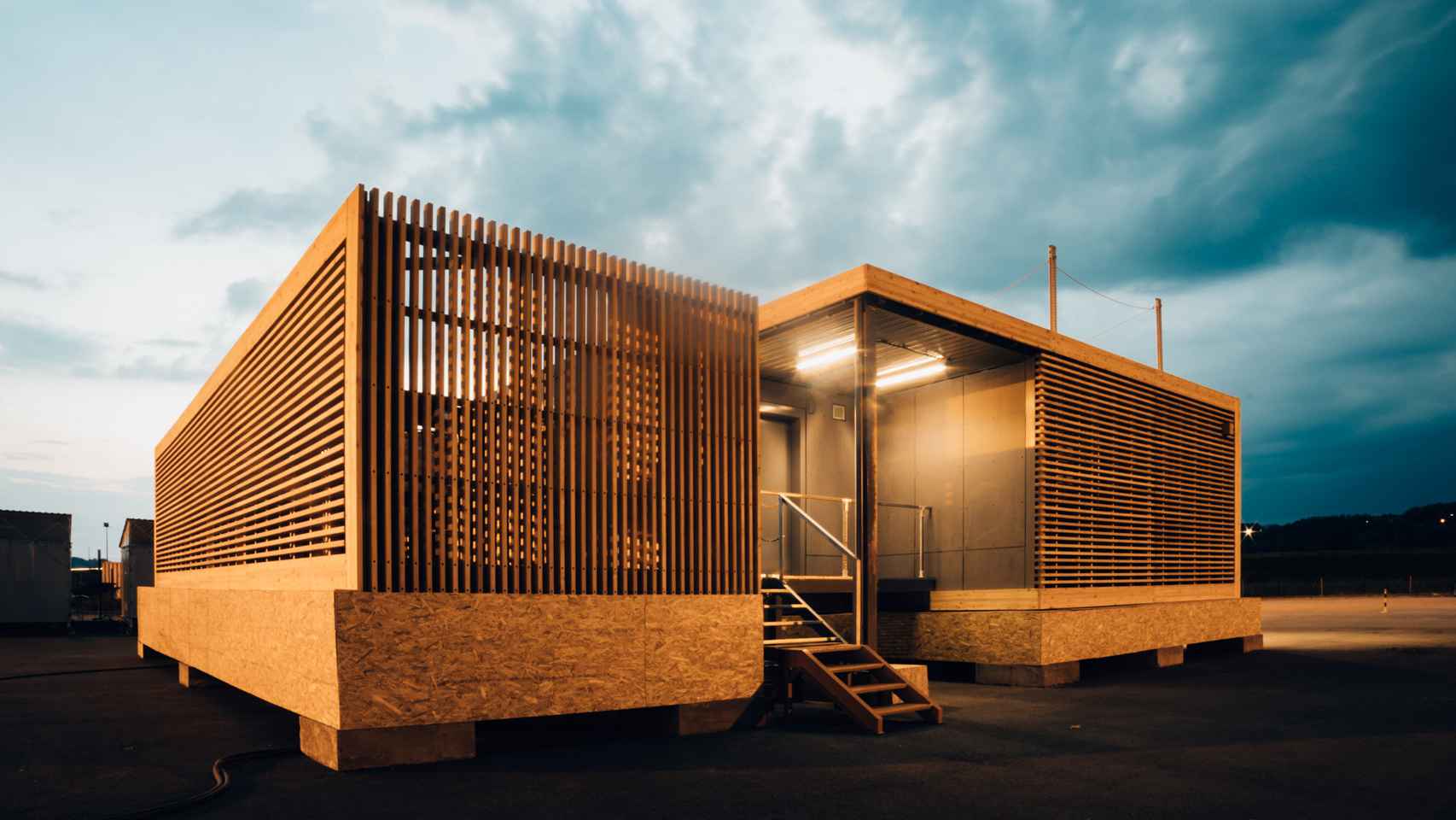 Centro de datos modular de Vertiv fabricado con madera.