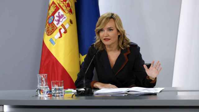 Pilar Alegría, ministra portavoz y de Educación, en Moncloa durante la rueda de prensa posterior al Consejo de Ministros.