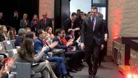 El presidente del Gobierno, Pedro Sánchez, a su llegada a la clausura del Congreso 10º Aniversario Multinacionales con España