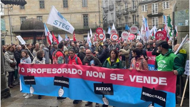 Inicio de la manifestación de profesorado este martes