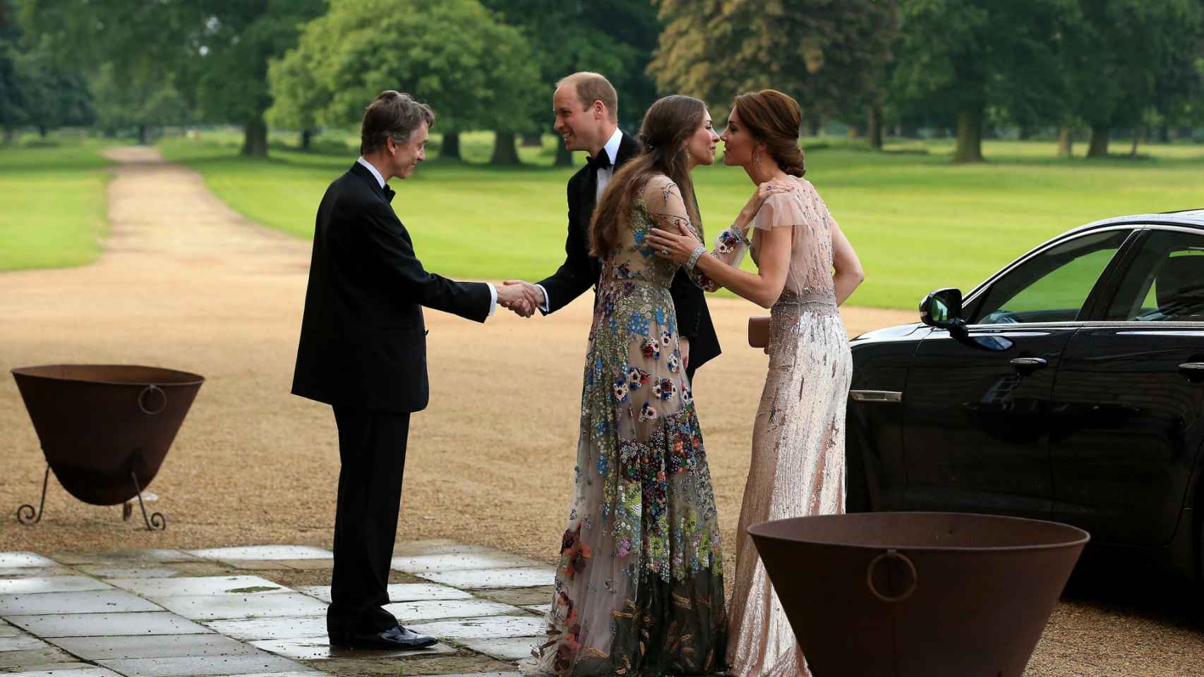 El príncipe Guillermo, David, Rose y Kate Middleton, en 2016.