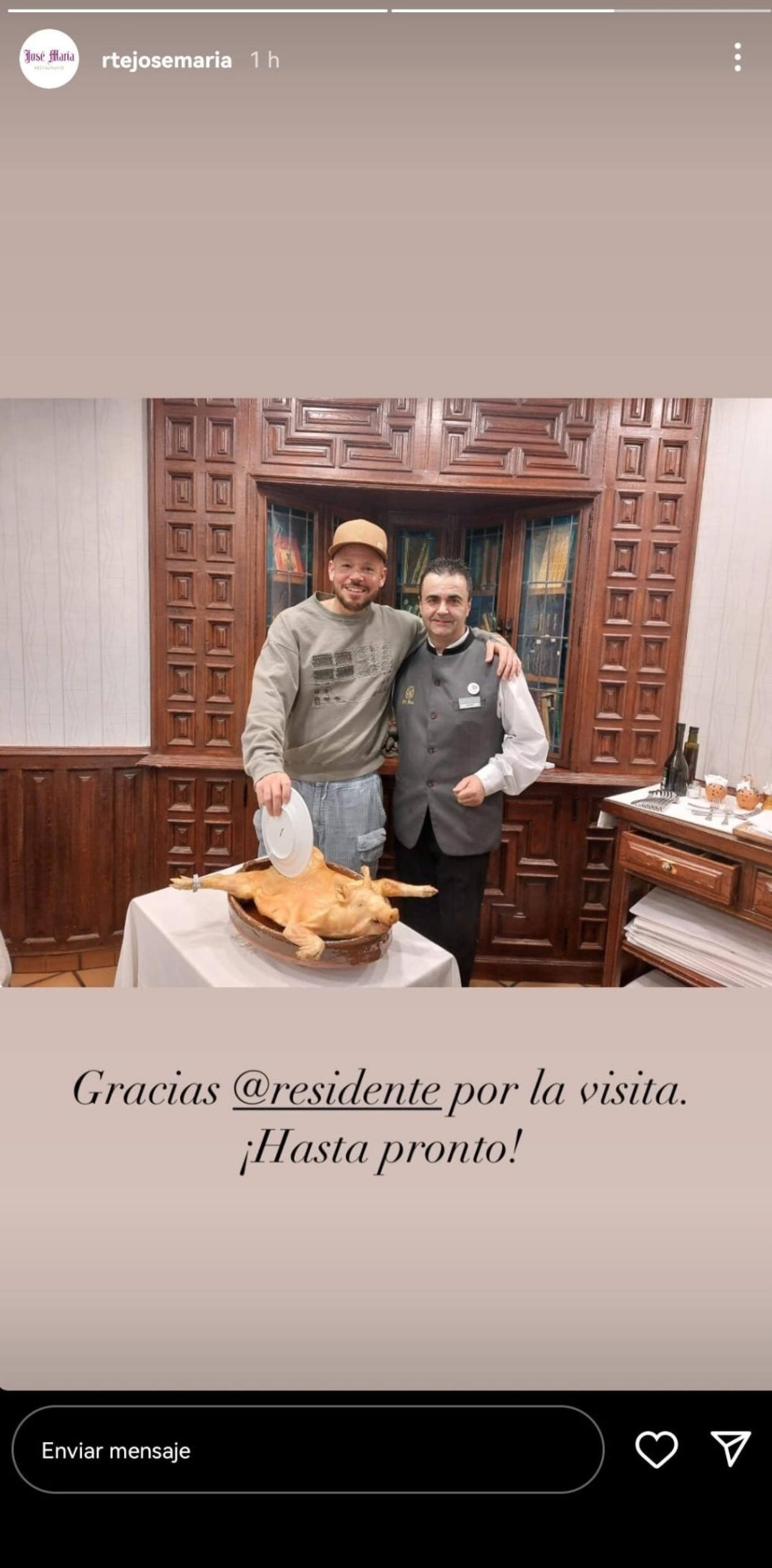 Imagen de la primera visita de Residente al Restaurante José María de Segovia.