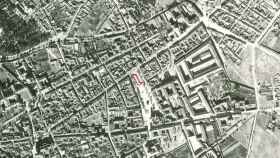 Imagen aérea de Alcalá de Henares tomada por la legión Condor donde se localiza el refugio.