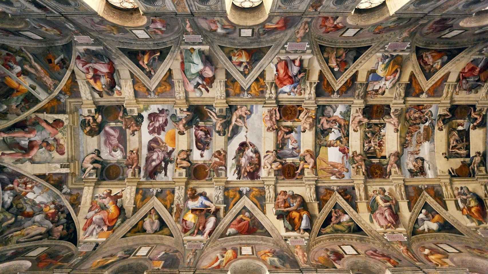 Bóveda de la Capilla Sixtina (Ciudad del Vaticano), pintada por Miguel Ángel Buonarroti entre 1508 y 1512.