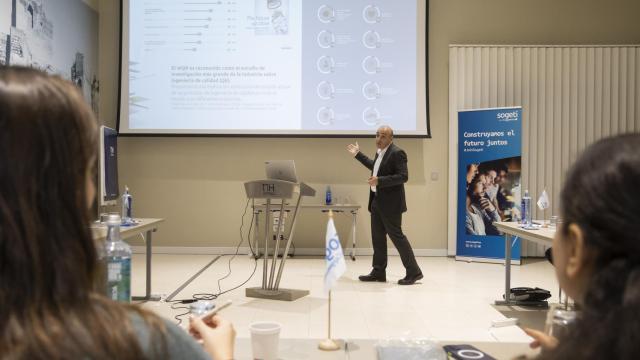 David Pereira en una presentación de Sogeti en Málaga.