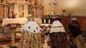 Los Reyes Magos en el altar de Mutxamel, el año pasado.