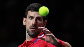 Djokovic, en un partido de la Copa Davis