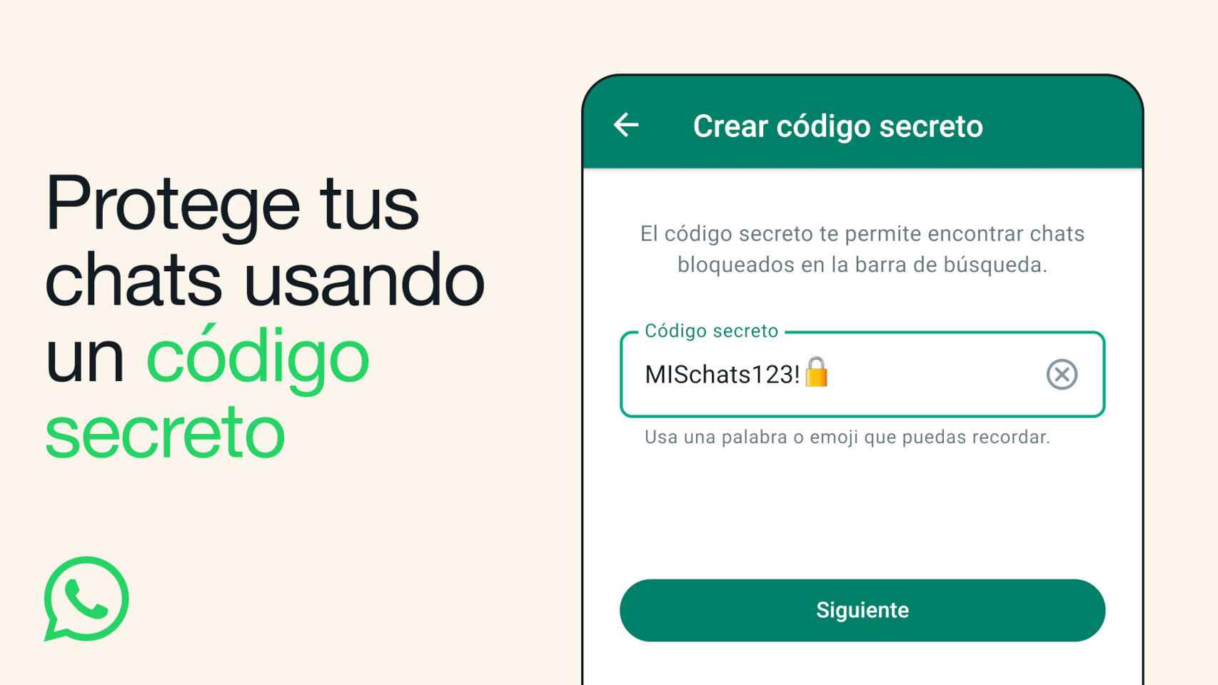 Bloqueo de chats en WhatsApp usando un código secreto