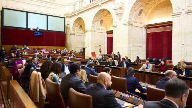 Una imagen de la votación en el Parlamento andaluz en el debate del estado de la Comunidad.
