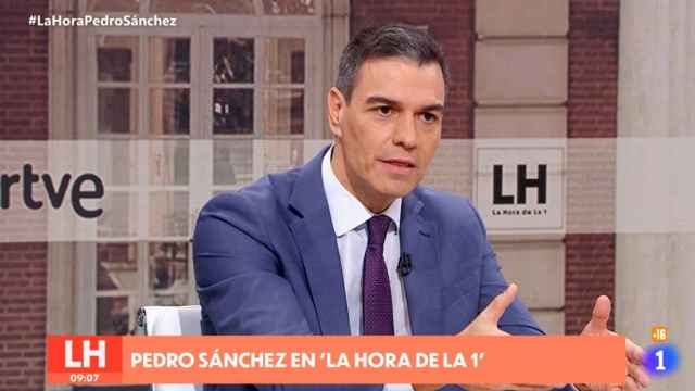 El presidente del Gobierno, Pedro Sánchez, durante la entrevista este jueves en TVE.