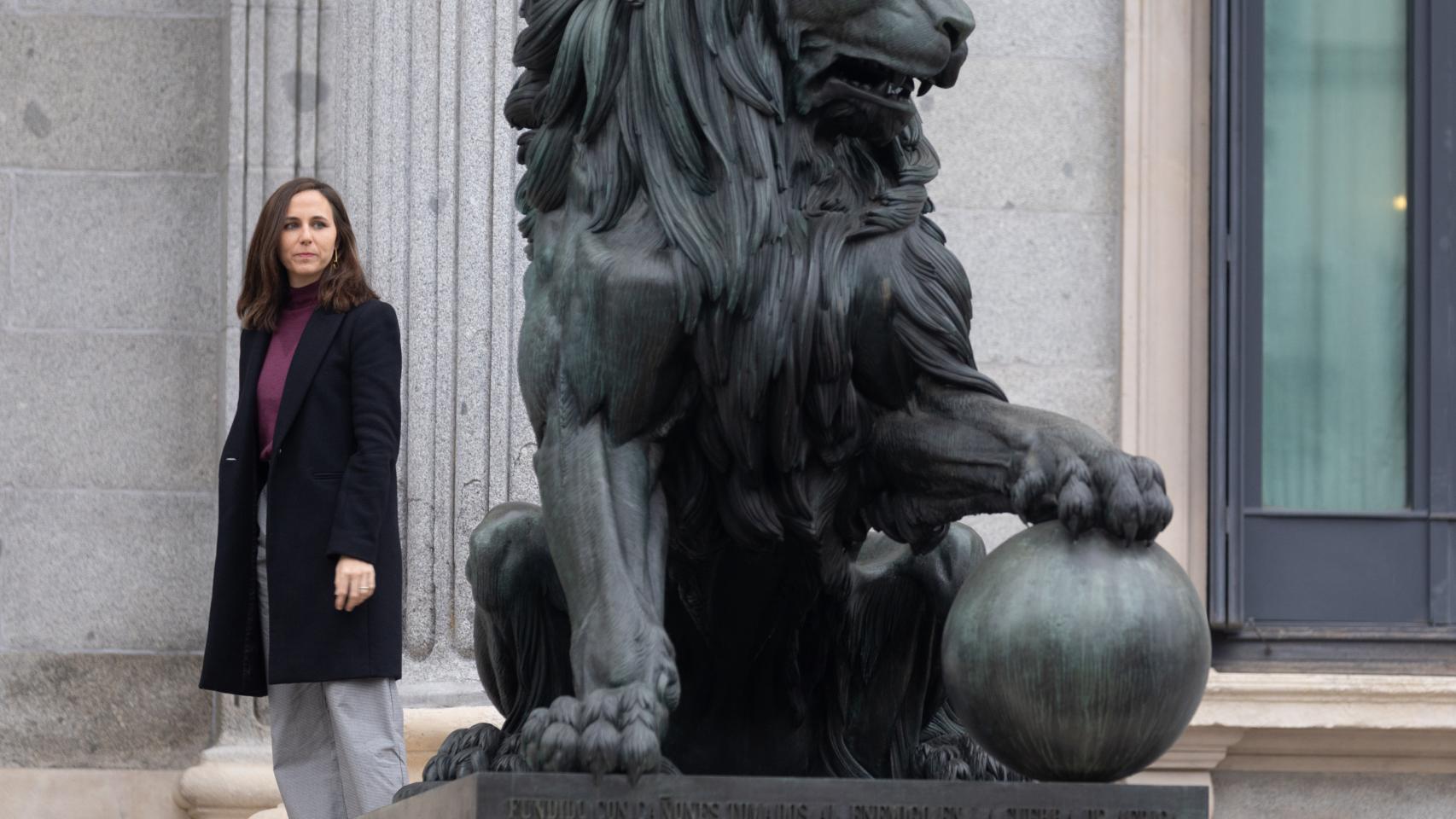 La secretaria general de Podemos y diputada de Sumar, Ione Belarra, este miércoles en el Congreso.