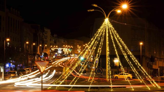 Luces de Navidad en Cambre, en una foto de archivo.