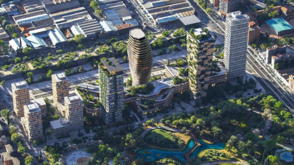 Infografía del proyecto de Urbania en los antiguos suelos de Repsol, en Málaga.