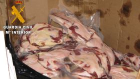 Carnes de cerdo intervenias por la Guardia Civil de Salamanca