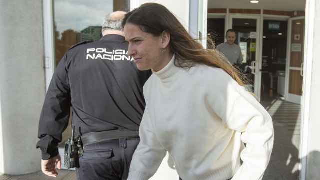 Laia Codina, tras declarar en los Juzgados de Pontevedra.