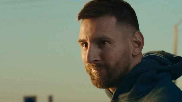 Leo Messi, durante el anuncio de YPF.