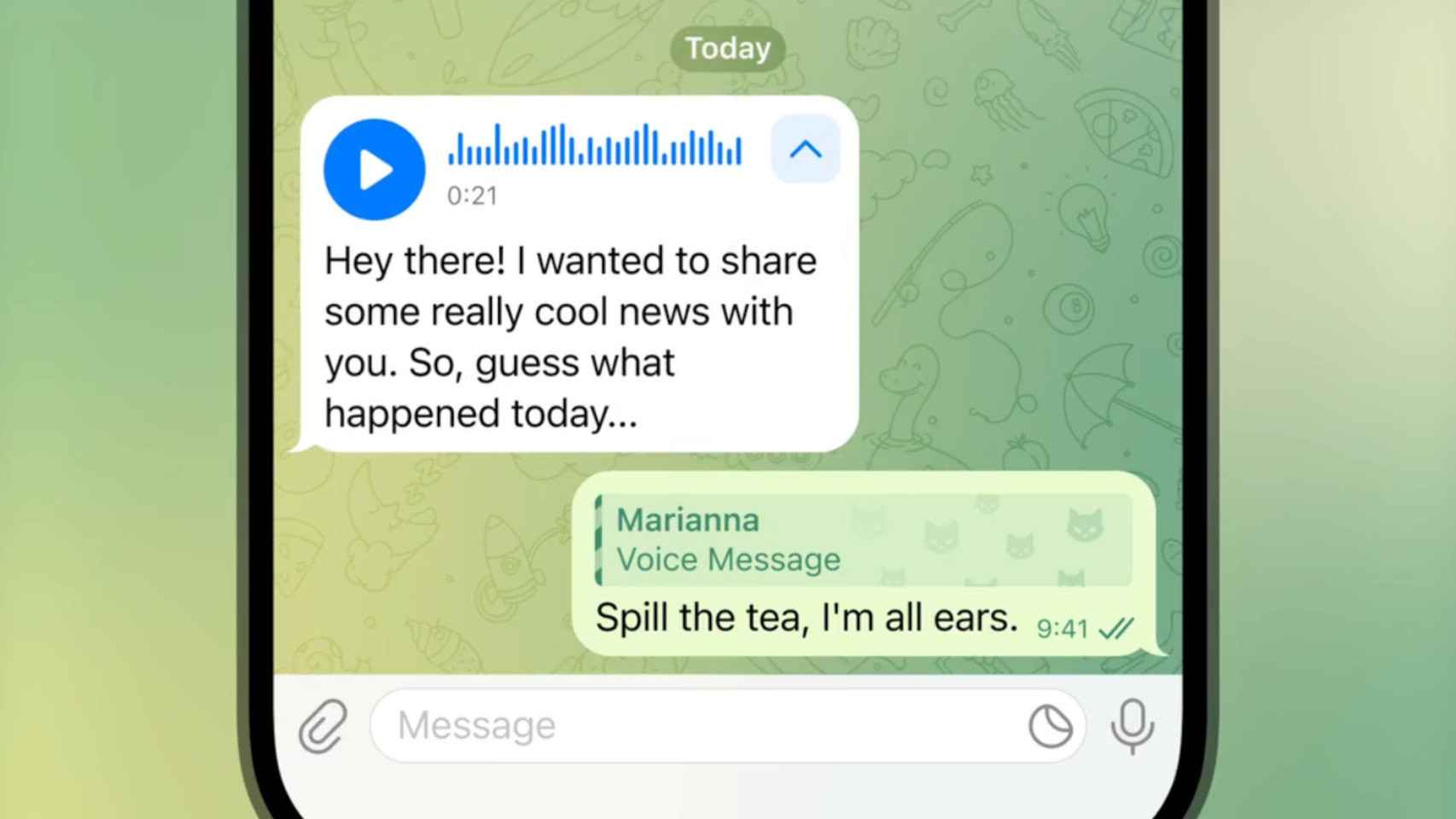 La nueva función de audios de Telegram