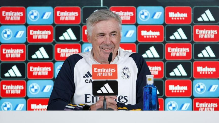 Carlo Ancelotti, durante la rueda de prensa.