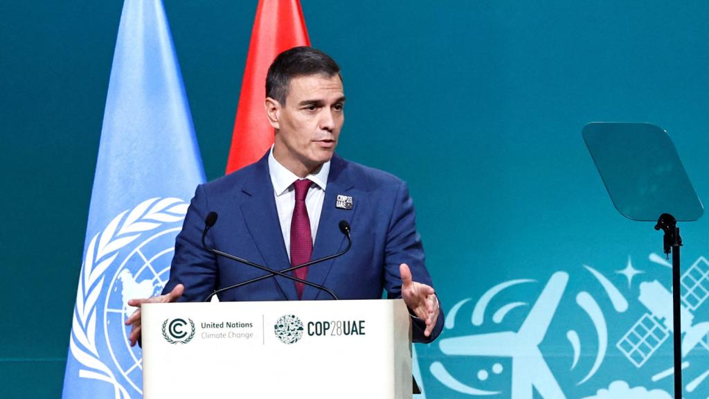 Pedro Sánchez durante su intervención en el segmento de alto nivel de la COP28.