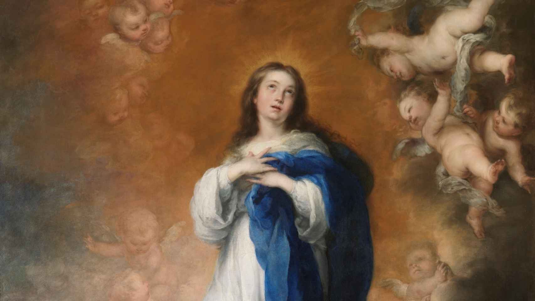 Detalle de 'La Inmaculada Concepción de los Venerables'. Bartolomé Esteban Murillo.
