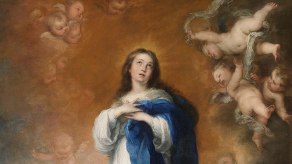 Detalle de 'La Inmaculada Concepción de los Venerables'. Bartolomé Esteban Murillo.