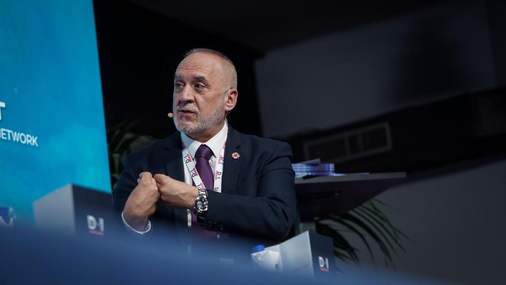 Juan Cruz Cigudosa, durante su participación como consejero de Innovación de Navarra en el foro autonómico de D+I en Madrid.
