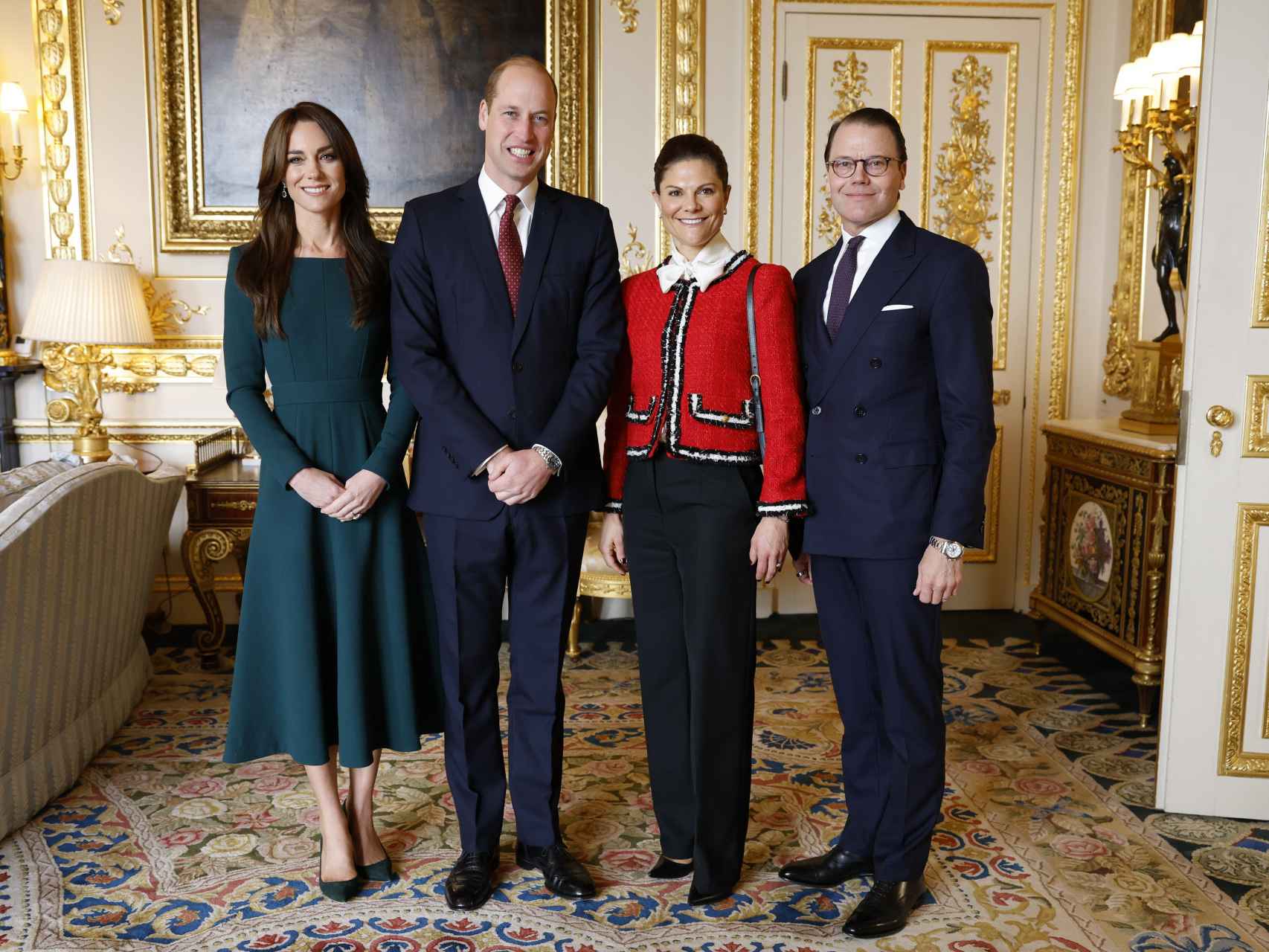 Los Príncipes de Gales, junto a Victoria de Suecia y su marido en Windsor.