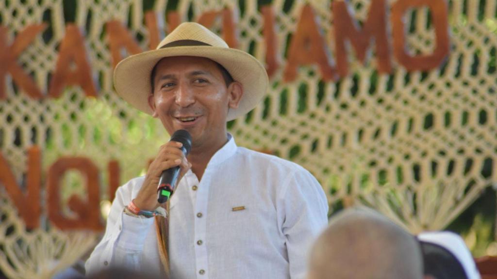 Jaime Luis Arias, representante de la comunidad kankuamo, en una foto cedida a EL ESPAÑOL.