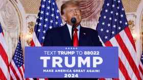 El expresidente de Estados Unidos, Donald Trump, durante el anuncio de su candidatura a las elecciones presidenciales de 2024 en su mansión de Mar-a-Lago (Florida).
