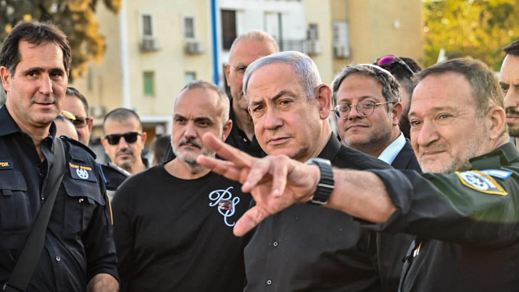 Netanyahu en una visita a Sderot esta semana