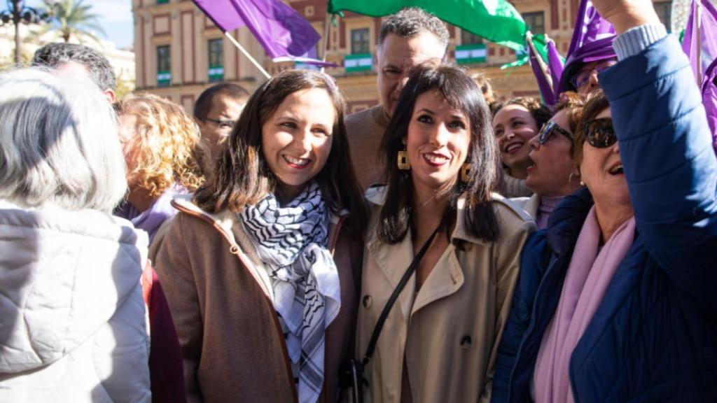 Ione Belarra en Sevilla en la manifestación de la plataforma 4D.