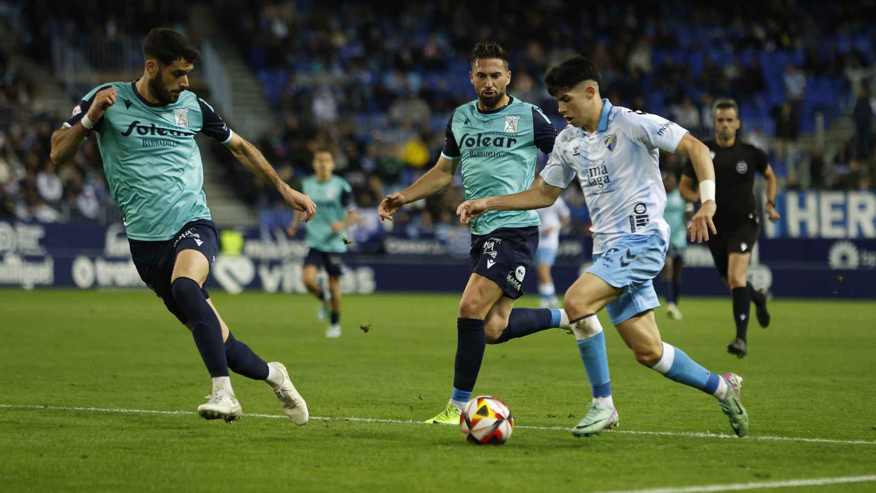 Antonio Cordero durante el Málaga CF vs. Sanluqueño