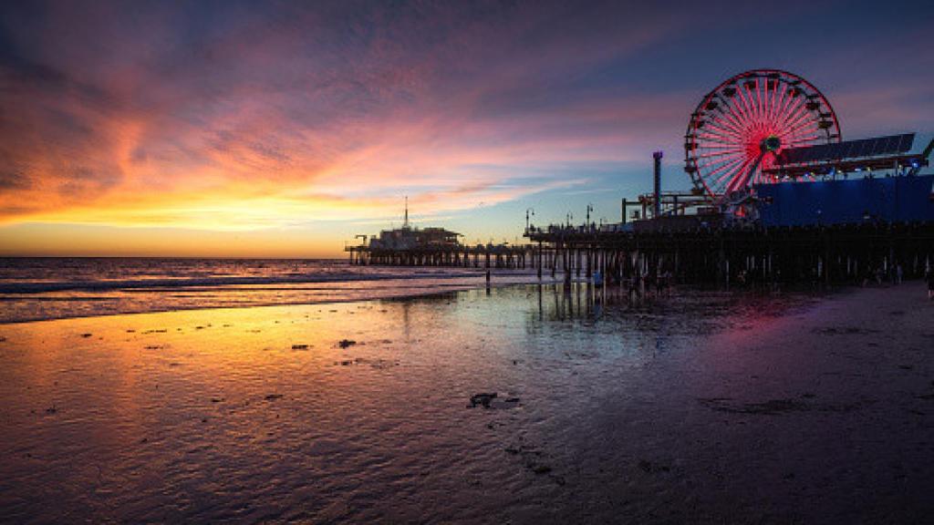 Atardecer en el muelle de Santa Mónica.