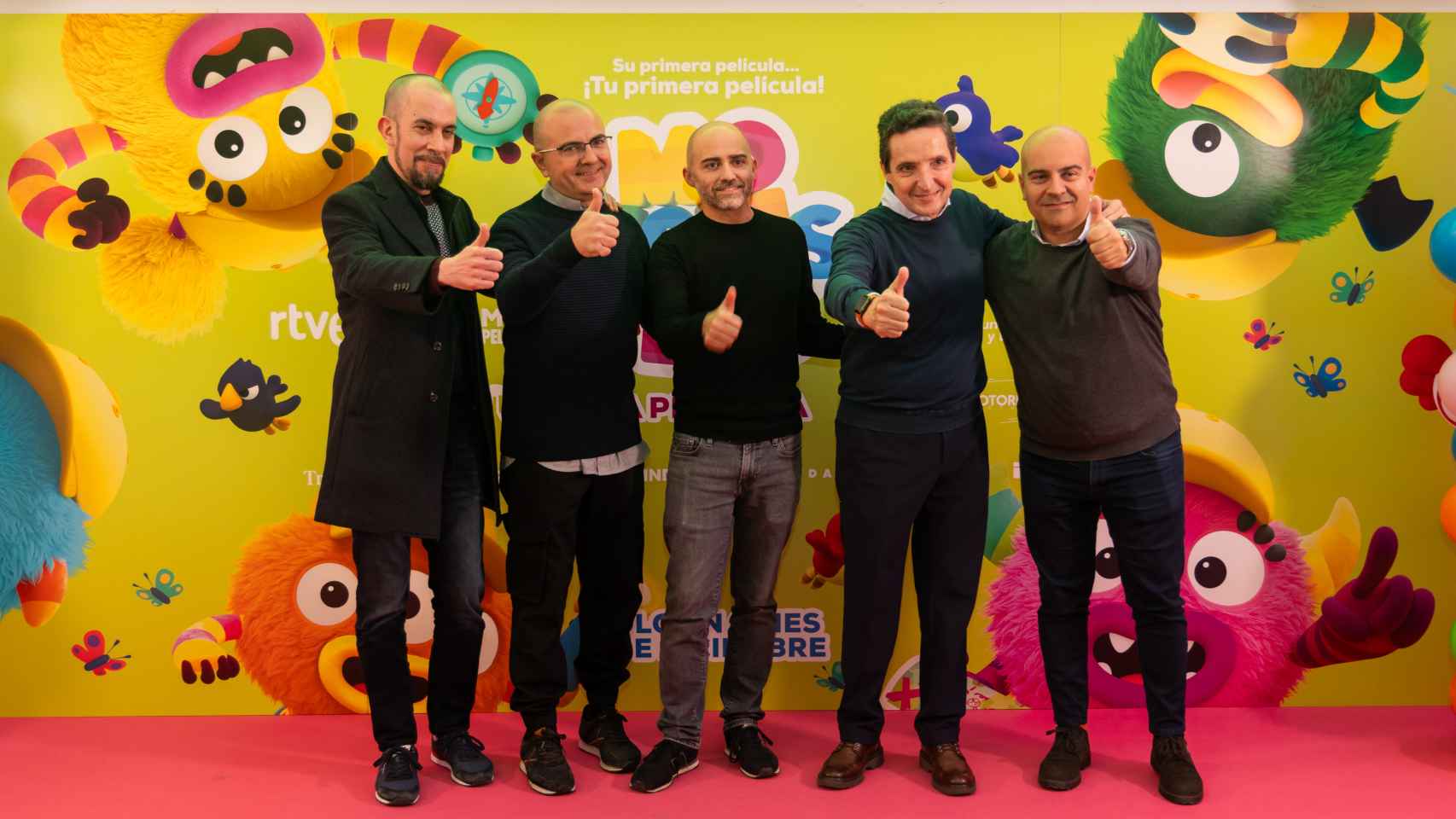 Roberto Martín, Fernando Alcaraz, Javier Martínez, Juan Manuel Corchado y Alfonso López, en la presentación de la película