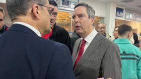 El director general de Deportes de la Junta de Castilla y León, Enrique Sánchez-Guijo, asiste a la previa del partido de baloncesto en silla de ruedas con motivo del Día de la Discapacidad que se celebró en Valladolid