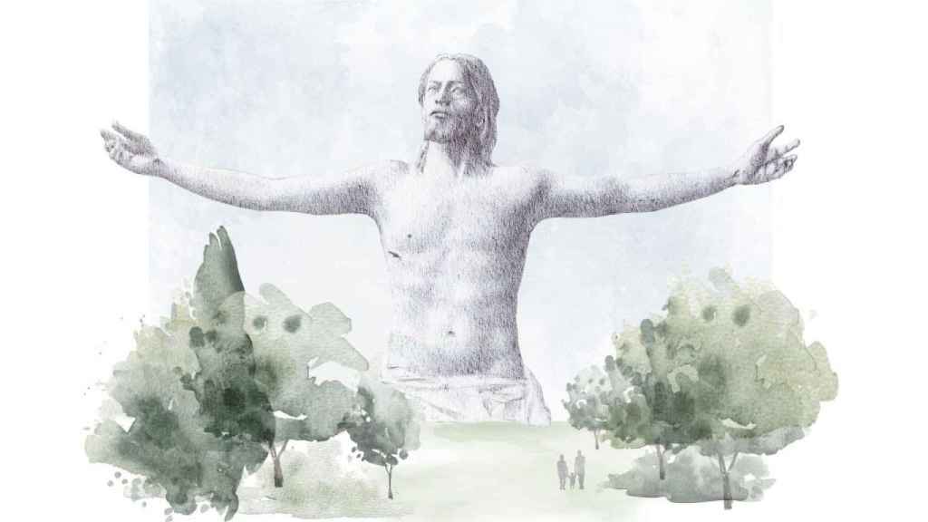 Boceto del Cristo de Boadilla que quiere levantar una asociación católica.