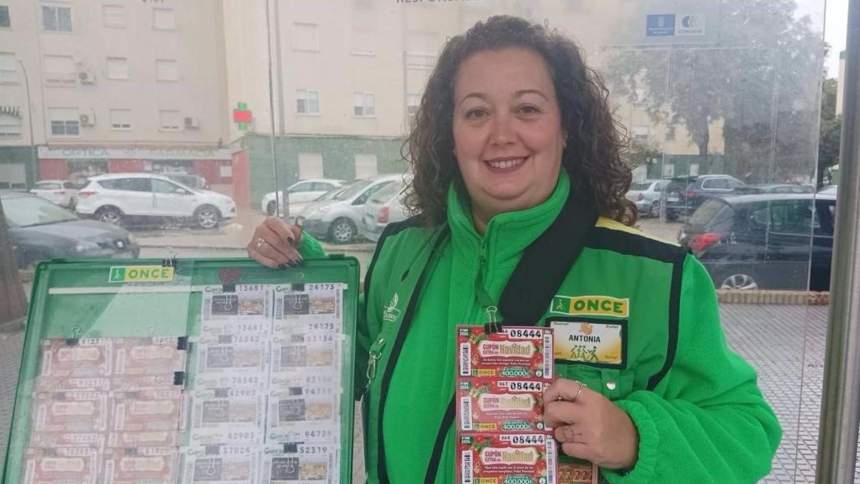 Antonia García, vendedora de la ONCE en Jerez de la Frontera.