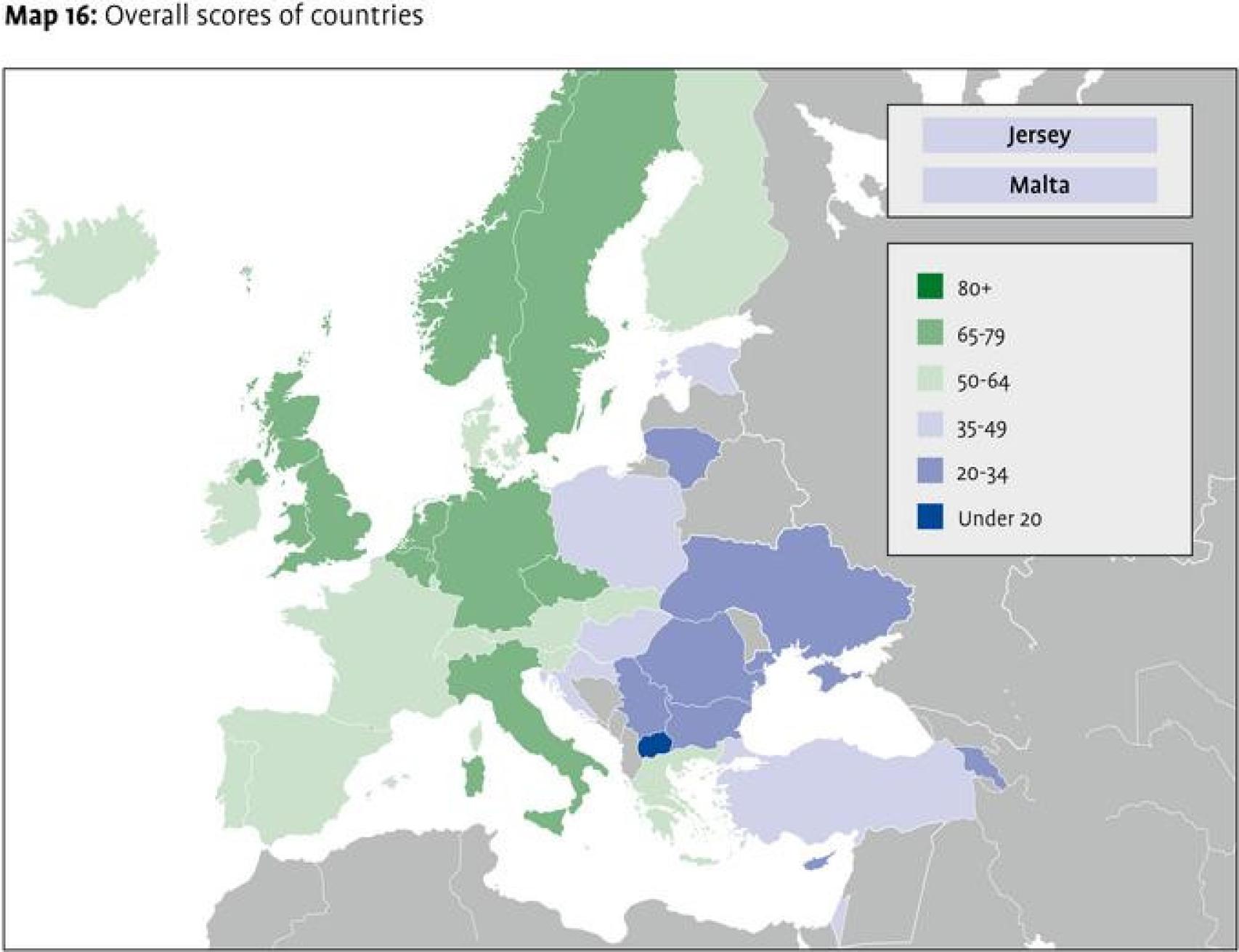 Clasificación de los países según Alzheimer Europe.